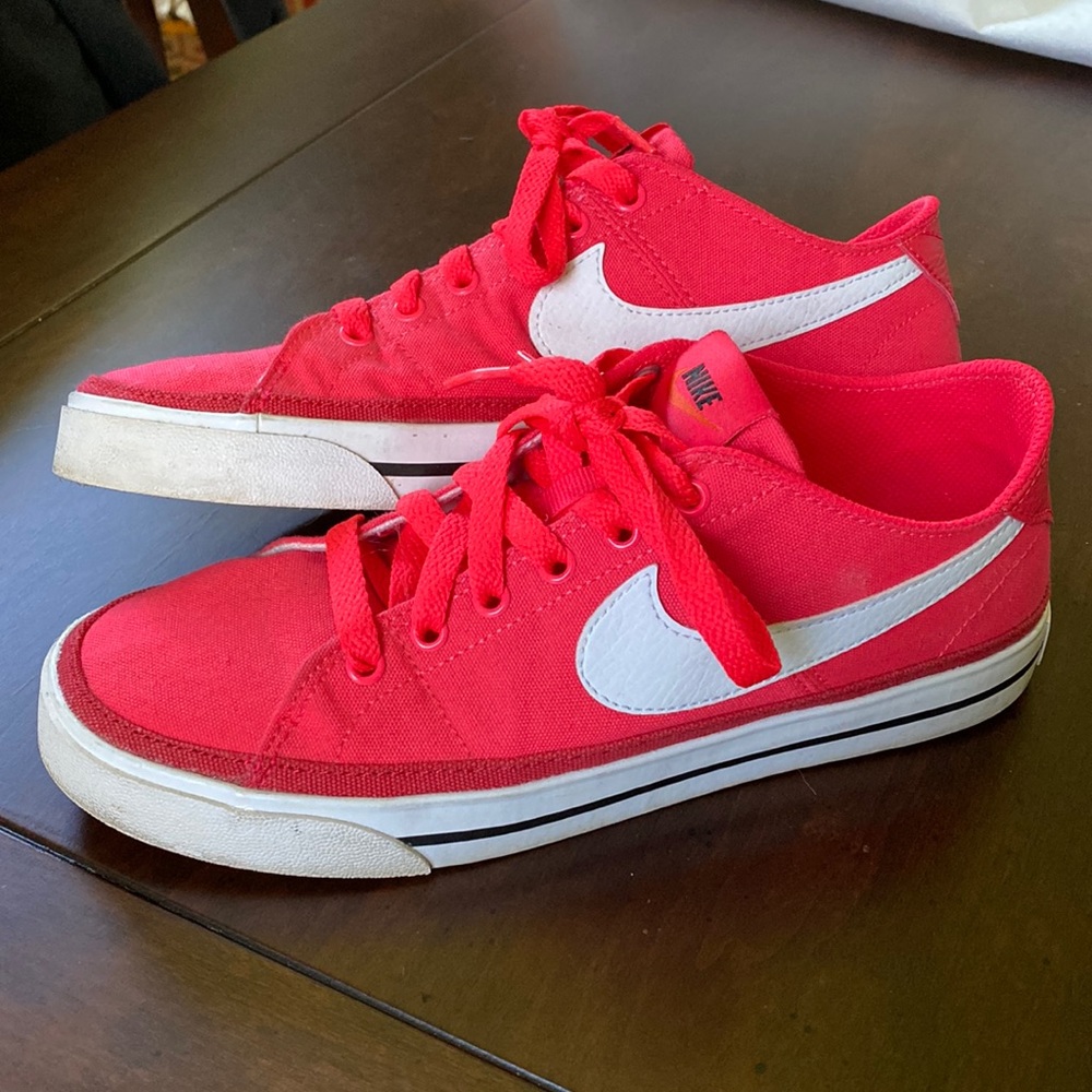 Bright Coral Red Nike Court Legacy Sneakers!